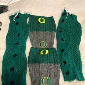 Green Knit Leg Warmers and Boot Toppers